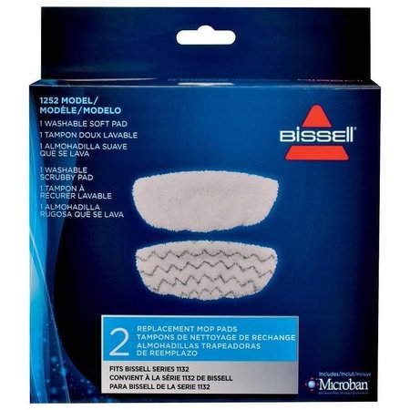 BISSELL Mop Pad Kit, 4 in L, 12 in W, Microfiber Cloth, Machine Washable Yes 1252
